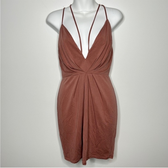 Charlotte Russe Dresses & Skirts - CHARLOTTE RUSSE Deep V Strappy Mini Dress Size Medium